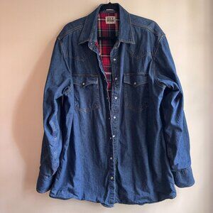 Ely Cattleman Vintage Denim Jacket Western Cowboy‑Core Cabincore Ranch Size XLT